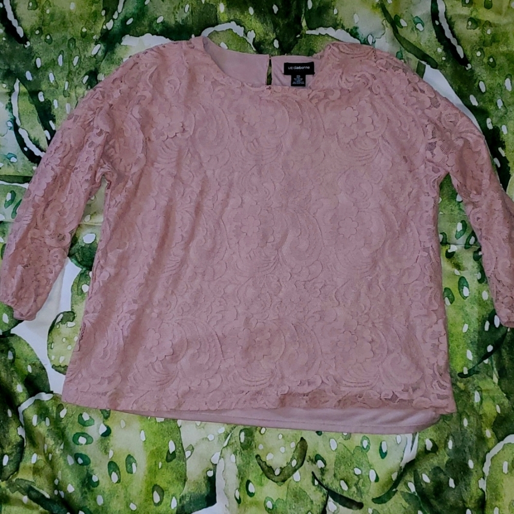 3/4 sleeve mauve pink top